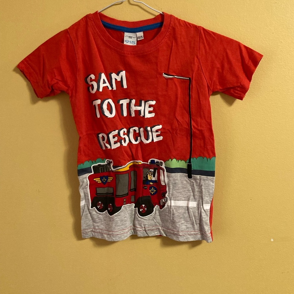 New Look Red Fire Truck Graphic T-Shirt for Boys